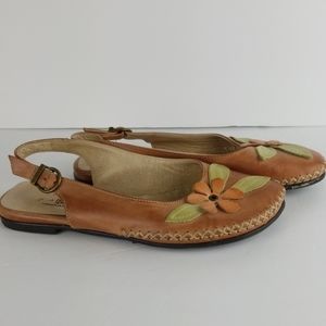 Jose saenz flats slingback leather size 37